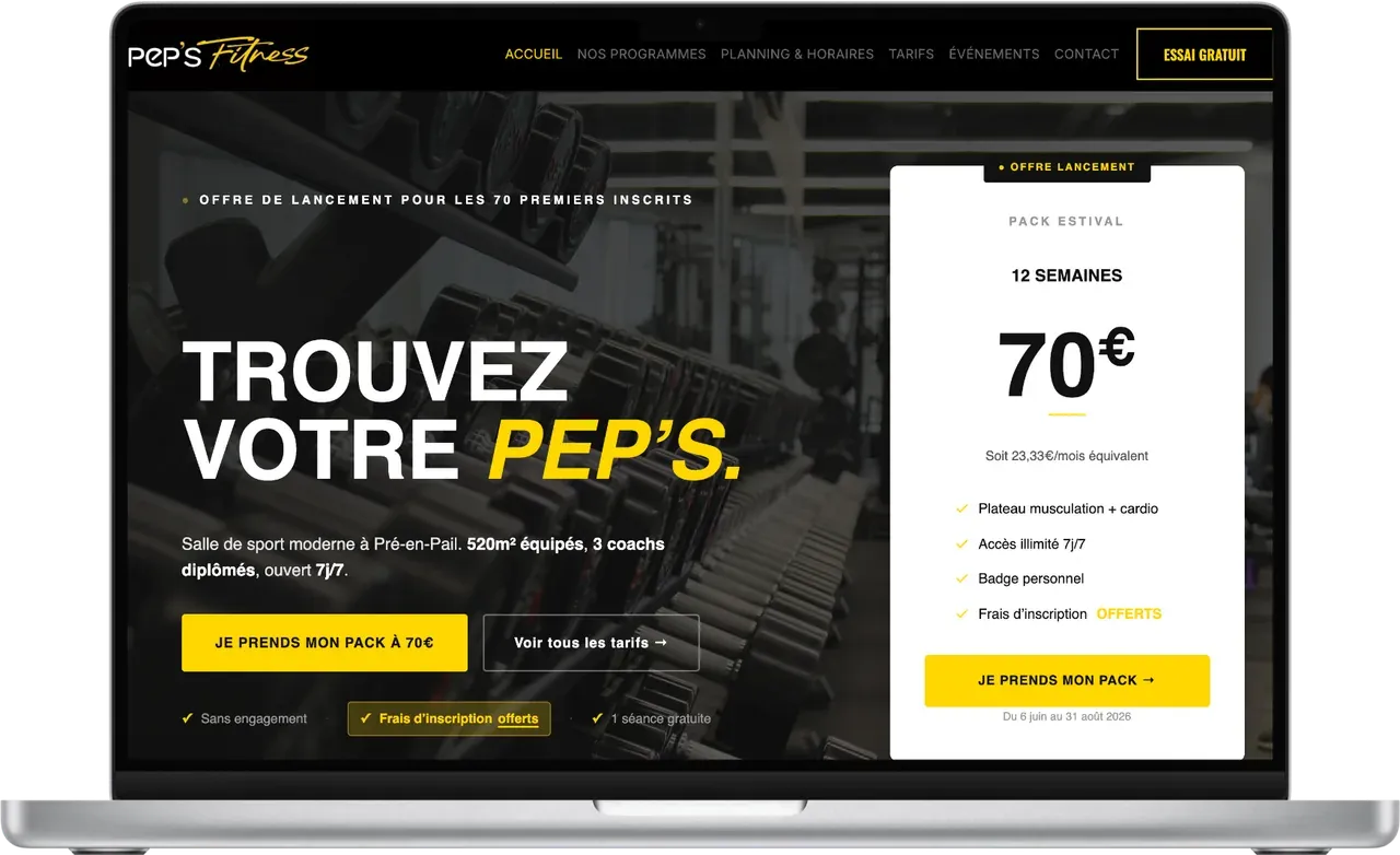 Aperçu du site peps-fitness.fr — Pep's Fitness